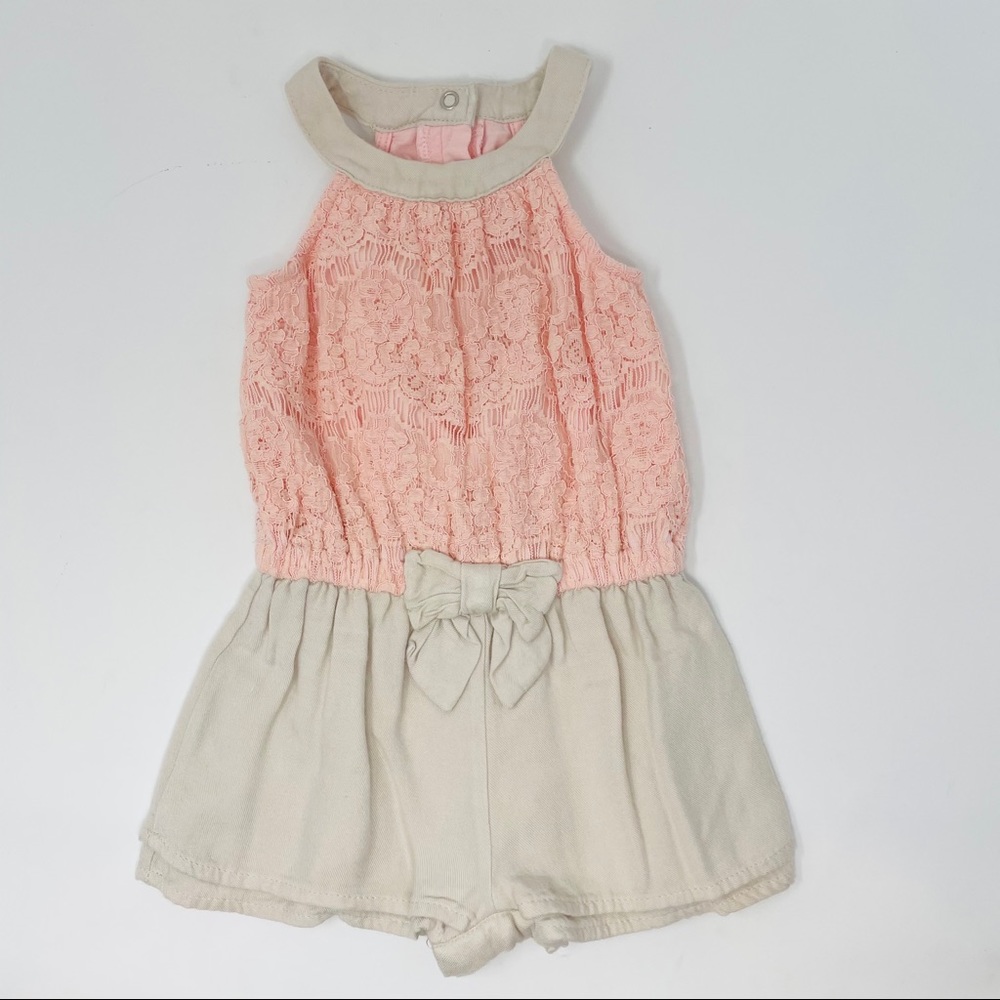 Catherine Malandrino pink lace baby girl romper